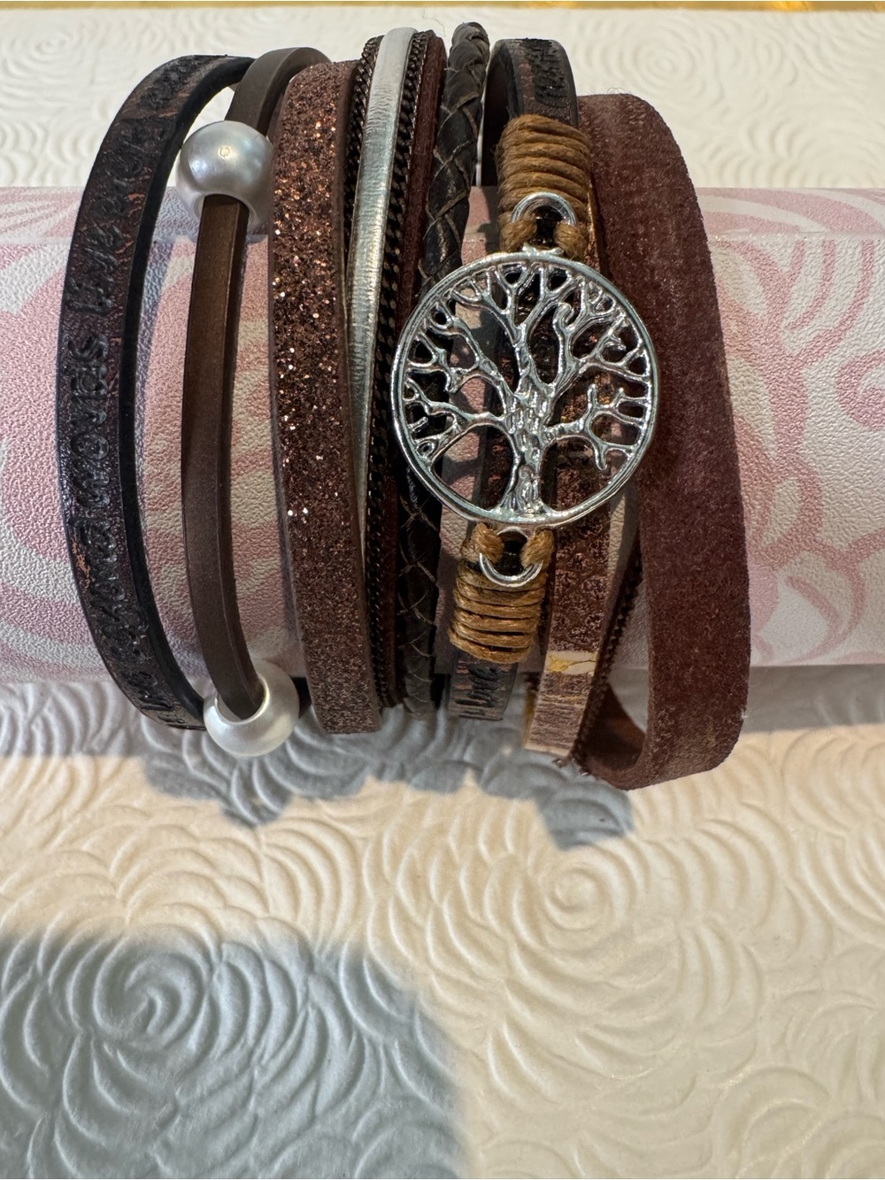 Leather Tree of Life Bracelet